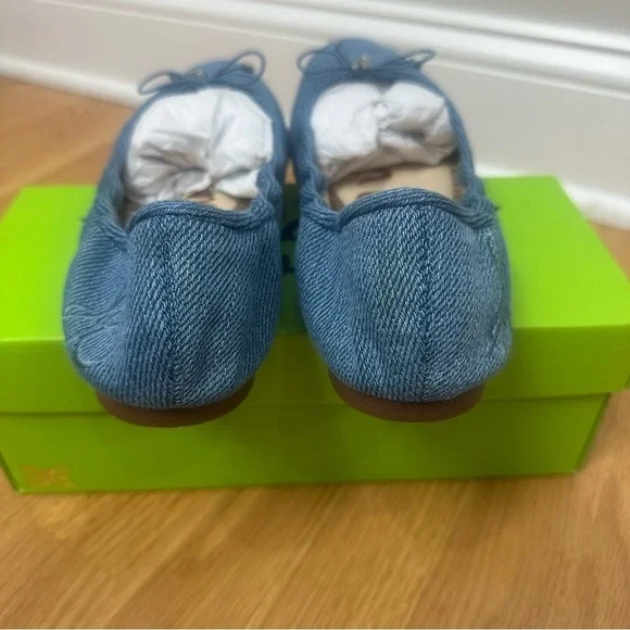 Sam Edelman Felicia Ballet Flat Shoes Blue Denim - Picture 5 of 7